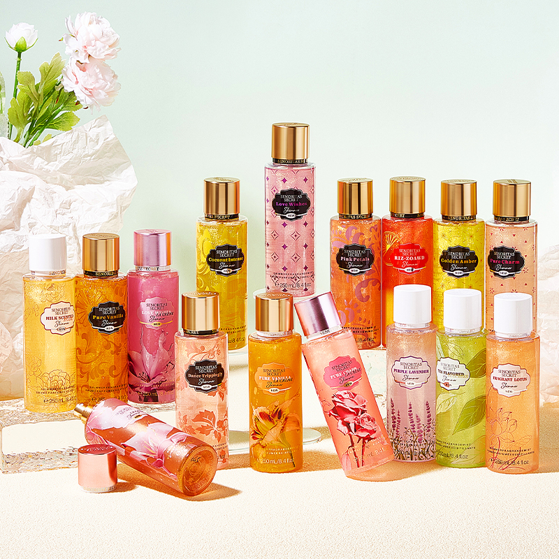 250 мл парфюмированный спрей для тела с блестками и мерцающим спреем с цветочным ароматом, тонкий туман для тела, спрей для тела для женщин