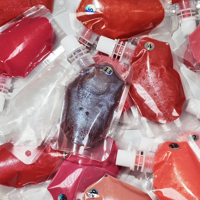 200 мл пластиковый пакет с насадкой для блеска для губ, веганский и не подвергаемый жестокому обращению готовый базовый пигмент для блеска для губ